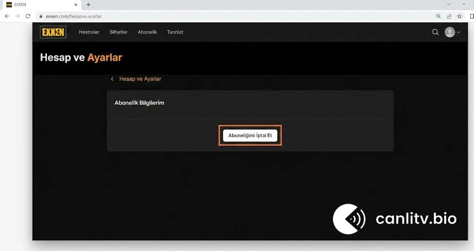 exxen uyelik iptal rehberi